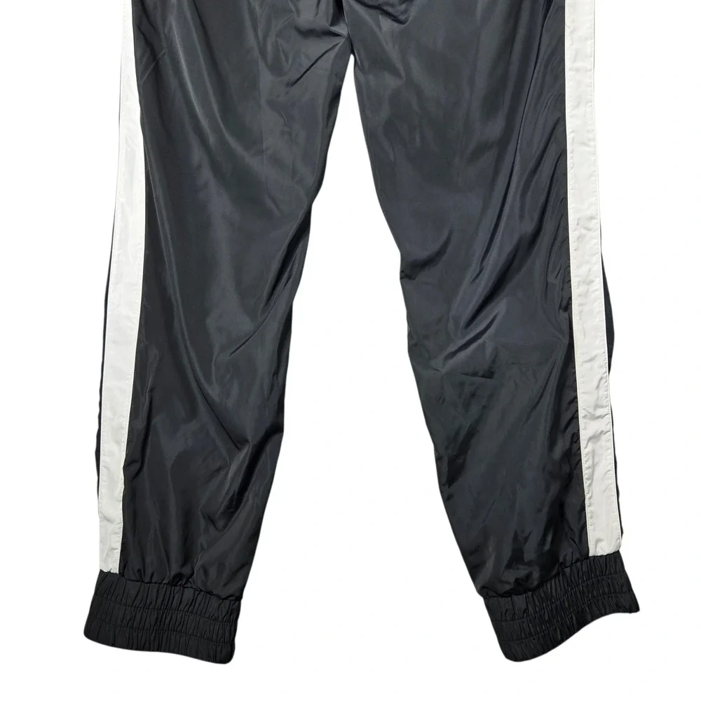 True Religion Jogger Mens Medium Black White Track Pants Paneled Slim Leg